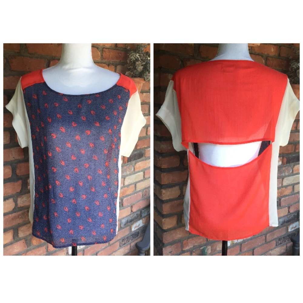 Cooperative Colorblock Open Back Top